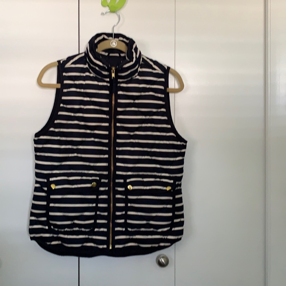 J.Crew Striped Puffer Vest with Primaloft